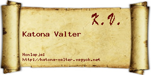 Katona Valter névjegykártya